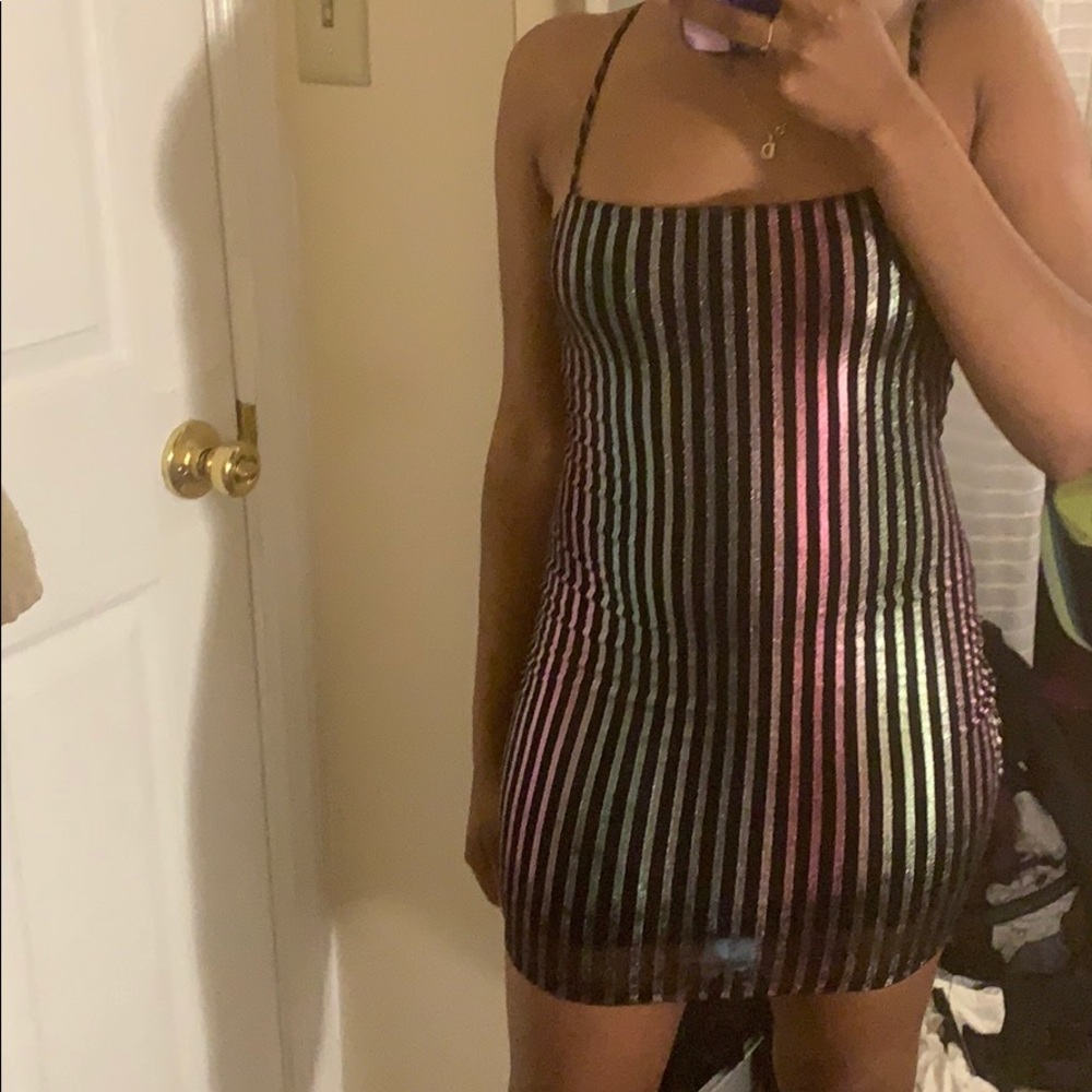 FASHION NOVA multi stripe mini dress